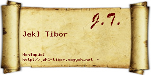 Jekl Tibor névjegykártya